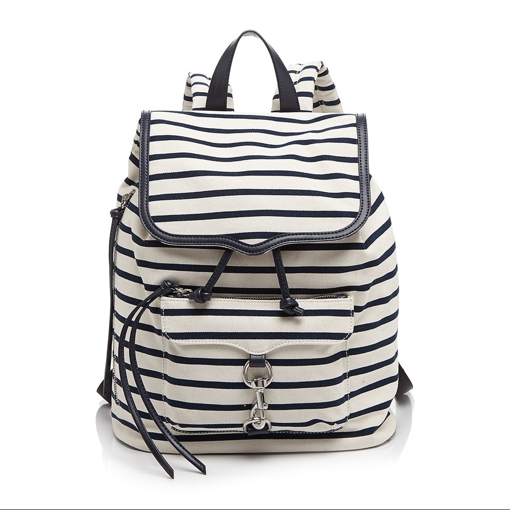 Rebecca Minkoff Navy & White Striped Backpack